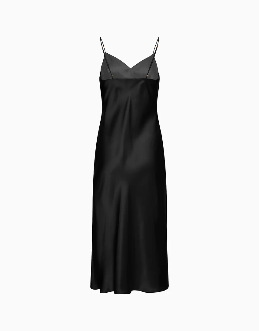 Sottoveste lunga con spalline in seta PD267 - Image 4